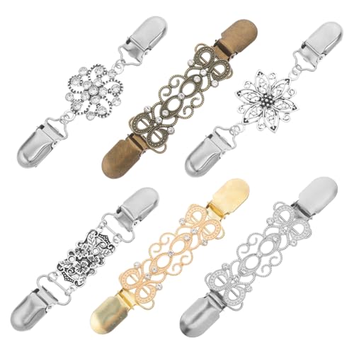 BESTYASH 6 Stück Teiliges Retro Alloy Swirl Clip für Damen Praktische Strickjacke Verbindung Schal Clip und Kleidung Accessoire Langlebig und Elegant von BESTYASH