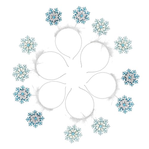 BESTYASH 6 Stück Teiliges Schneeflocken Haarband Glitzerndes Leichtes Stoffhaaraccessoire Flexibel und Bequem Festliche Haardeko für Weihnachten Karneval und Kostümpartys Geschenkidee für von BESTYASH