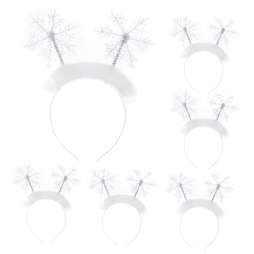 BESTYASH 6 Stück Teiliges Schneeflocken Haarreif Festliche Weihnachtsdekoration für Partys und Winterfeiern für Familie und von BESTYASH