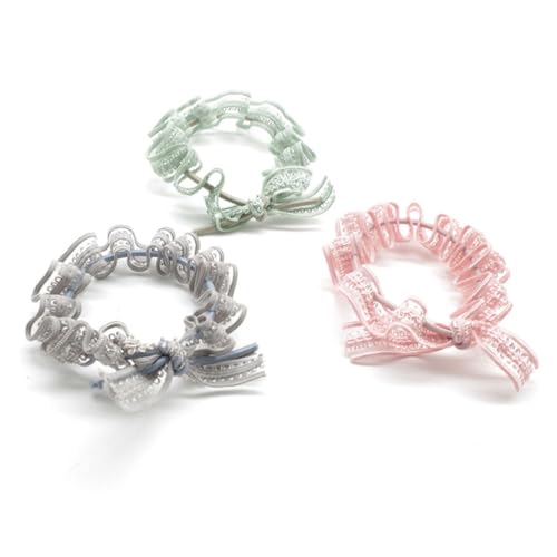 BESTYASH 6 Stück Teiliges Set Elastischer Haargummis mit Schleife Haarschmuck für Mädchen für Alltagslooks Schwarz Weinrot Marineblau und Hellgrün von BESTYASH