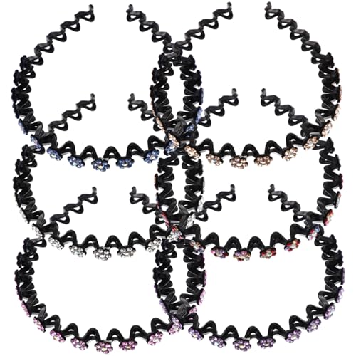 BESTYASH 6 Stück Teiliges Strass Stirnband Damen Haarschmuck mit Rutschfestem Design für Kurze und Lange Haare Hautfreundlich Vielseitig für Party Hochzeit Weihnachten Konzert Geeignet von BESTYASH