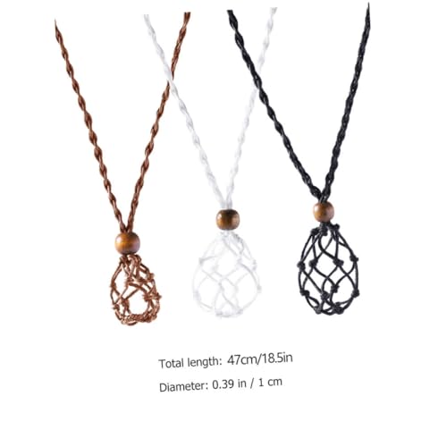 BESTYASH 6 Stück Verstellbare Kristallanhänger Halsketten Geflochtene Netzhalter DIY Schmuckzubehör Braun Individuell Anpassbar Elegante Edelsteinhalter für Damen von BESTYASH