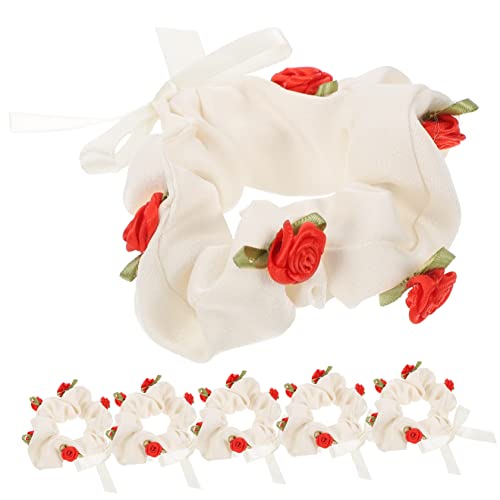 BESTYASH 6 Stück Vintage Haargummi Scrunchie Damen Krawatten Rosa Elastische Haarbänder Haarseile Haarseil Binder Haarbänder Für Mädchen Dekorative Haargummi Damen Haarseil Mädchen von BESTYASH