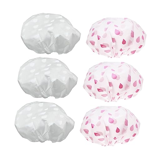 BESTYASH 6 Stück Wasserdichte Duschhaube für Damen Stylische Bademütze für Spa Schützt Haare vor Nässe Leicht Attraktives Design von BESTYASH