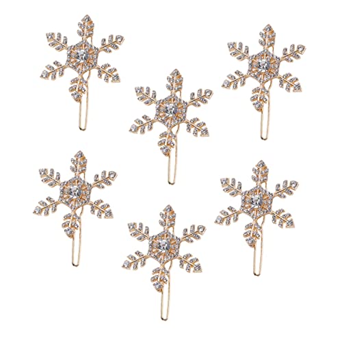 BESTYASH 6 Stück Weihnachtliche Haarspange Schneeflocken Design mit Strass Stilvolles Haarschmuck Accessoire für Damen für Hochzeiten Partys und Besondere Anlässe von BESTYASH