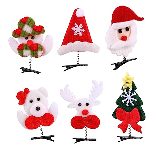 BESTYASH 6stücke Weihnachts-haarclips Lustige Haarspangen Mit Santa Schneemann Rentier Weihnachtsbaum Party-accessoires Für Mädchen Und Frauen Zu Weihnachten von BESTYASH