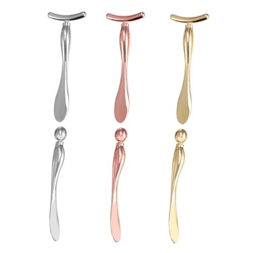 BESTYASH 6 Stücke Augencremelöffel Gesichtsmassage Professionelle Gesichtspflege Tools Tragbarer Make Up Löffel Metall Make Up Löffel Schönheitsaugenstift Zinklegierung von BESTYASH