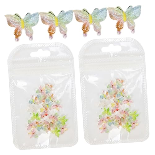 BESTYASH 60 Stück Teiliges Schmetterling Nail Charms Resin Nagelkunst Dekorationen für Maniküre DIY Stilvolle Nagel Schmuck Perlen für Frauen Nagelstyling von BESTYASH
