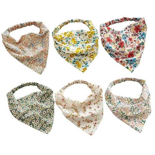 BESTYASH 6stücke Floral Damen Haarband Elastisches Kopfband Mit Blumenprints Für Alltag Yoga Party Makeup Bequemes Und Vielseitiges Haarschmuck Verschiedenen Farben Gelb Rot Weiß Orange von BESTYASH