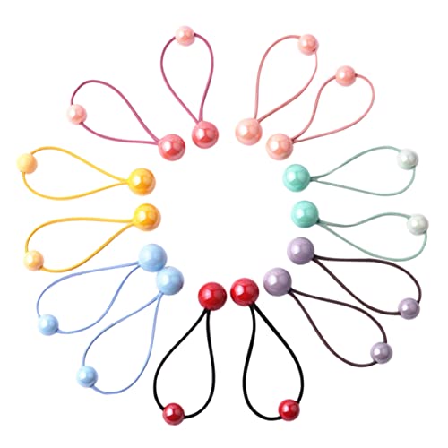 BESTYASH 7 Paare Bunte Haargummis für Mädchen Elastische Haargummis mit Bunten Bällen für Hochsteckfrisuren und Zöpfe für Feste und Alltag von BESTYASH