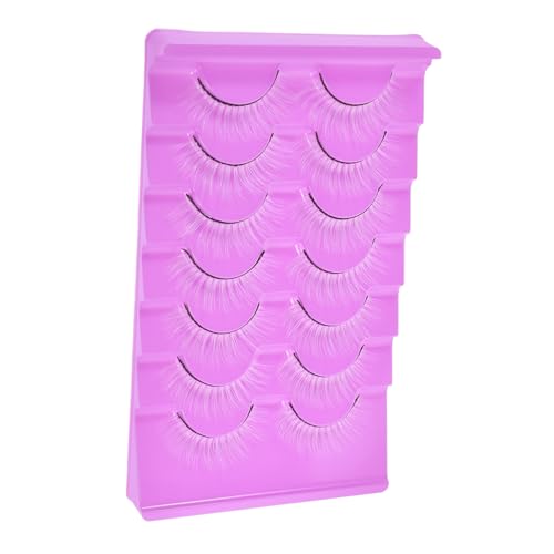 BESTYASH 7 Paare Falsche Wimpern zart natürlich Party sehen gefälschte wimpern für frauen weiße Wimpern Cosplay gefälschte Wimpern Kunstfaser von BESTYASH