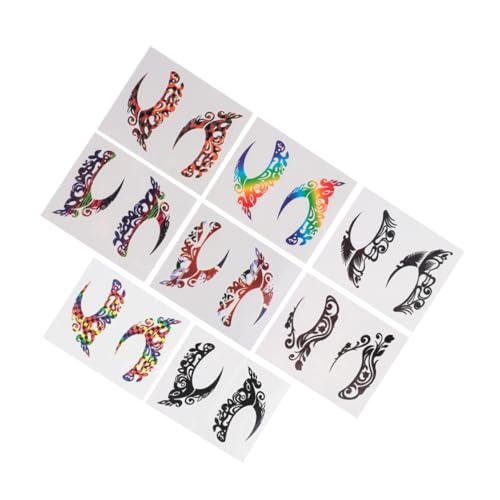 BESTYASH 8 Paare Temporäre Augen Make Up Sticker Umweltfreundliche Eyeliner Augenbrauen Aufkleber Langlebiges Augen Make Up Zubehör für Frauen und Gesicht Dekoration von BESTYASH
