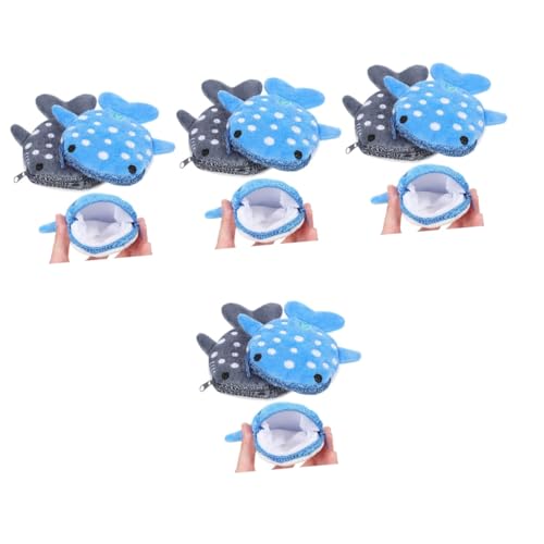 BESTYASH 4er-Sets Für Jungen Und Mädchen Geldbörse Mit Hai-Design Für Mädchen Und Jungen Modische Geldbörse Mit Reißverschluss 2 Stück X 4 von BESTYASH