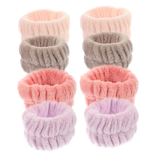 BESTYASH 8stücke Gesichtswascharmband Aus Flanell Für Mädchen Saugfähige Spa-armbänder Zum Waschen Schminken Für Hausarbeiten Und Sport Elastische Waschbänder von BESTYASH