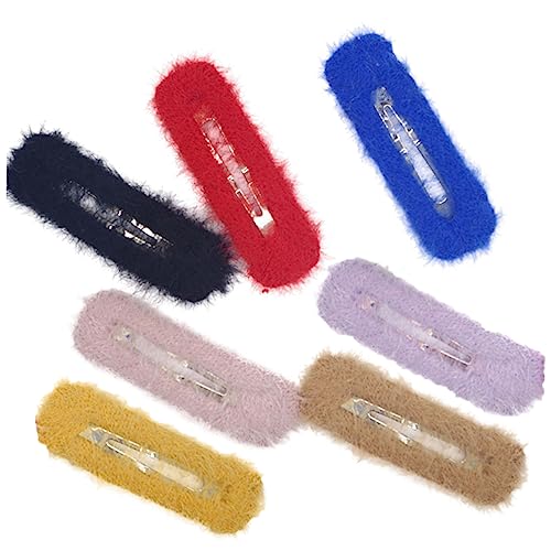 BESTYASH 8 Stück Teiliges Fuzzy Haarklammern für Snap Haarspangen aus Metall Haaraccessoires für Junge Mädchen und Kleinkinder Winter und Festliche Anlässe von BESTYASH