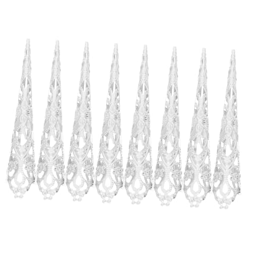 BESTYASH 8 Stück Teiliges Set Goldfarbener Langer Fingernagel Klauenringe Antikes Königin Design Stilvolles Damen Nail Ring Zubehör für Kostümparty Bauchtanz Cosplay und von BESTYASH