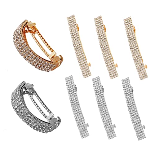 BESTYASH 8 Teiliges Haarspangen Set Mit Strasssteinen Ausgefallene Haarnadeln Hochzeit Bobby Strass Clips Haar Damen Haarspange Pferdeschwanz Gäste Haarspangen Haarnadel von BESTYASH