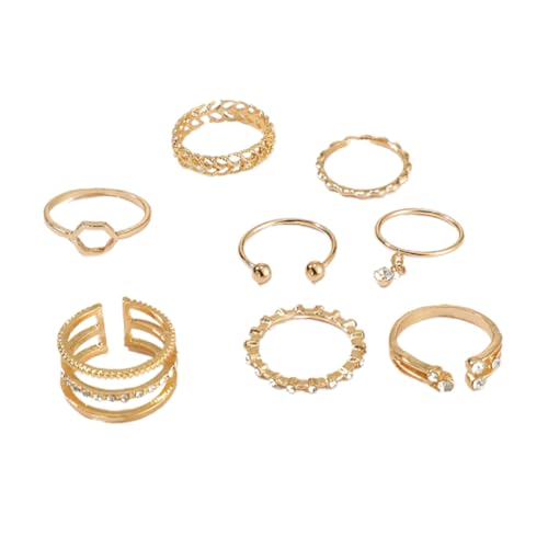 BESTYASH Stilvolle Damen – 8-teiliges Set Strassschmuck Für Damen Offen Perfekt Für Partys Den Alltag von BESTYASH