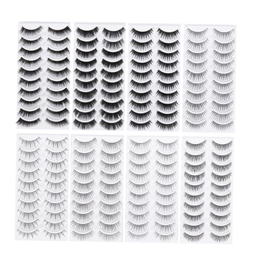 BESTYASH 80 Paare Wimpernstrips Stile Falsche Wimpern Fiber Lash Extension Natürlicher Look Für Party Alltag Frauen Mädchen von BESTYASH