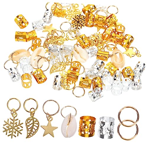BESTYASH 80 Stück Teiliges Metallringe Dreadlock Haarschmuck Verstellbare Haarperlen und Schmuckanhänger für Zöpfe Vielseitige Flechtaccessoires für Damen und Herren für DIY Styling von BESTYASH