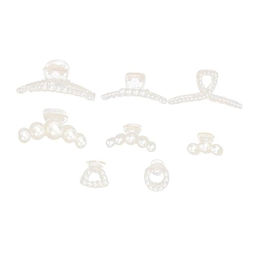 BESTYASH 8stücke Große Perlen Haarspangen Aus Kunststoff Und Harz Gemischt Modische Krallenklammern Als Kopfschmuck Für Frauen Und Mädchen Glatt Und Robust Für Langlebigen Gebrauch von BESTYASH