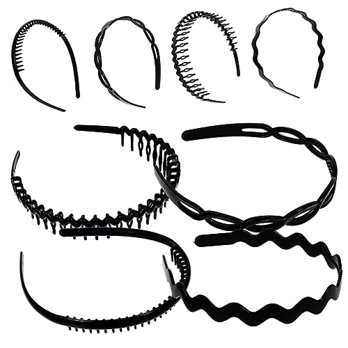 BESTYASH 8stücke Pack Damen Stirnbänder Mit Zähnen Kamm Haarbänder Für Teen Mädchen Schlichtes Headwear Aus Hochwertigem Material Für Sichere Befestigung Beim Haare Waschen Und Frisieren von BESTYASH