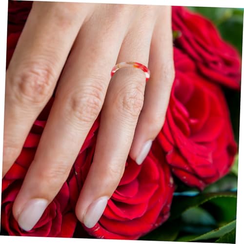 BESTYASH 9 Stück Teiliges Retro Acetat Ringe Damen Leichte Bunte Fingerringe Modische Runde Schmuckstücke Vielseitig Tragbar für Geburtstag Hochzeit Festival und Alltag Zufällige Farbe von BESTYASH