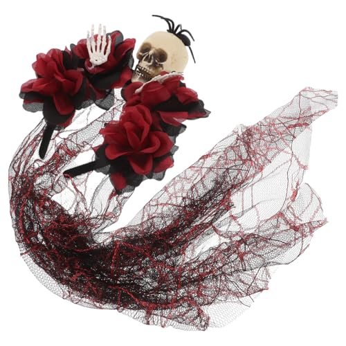 BESTYASH -haarschmuck Halloween-stirnband Für Damen Geisterkralle Aus Künstlicher Blume -stirnband Mit Schleier Cosplay-accessoire Für Kostümpartys von BESTYASH