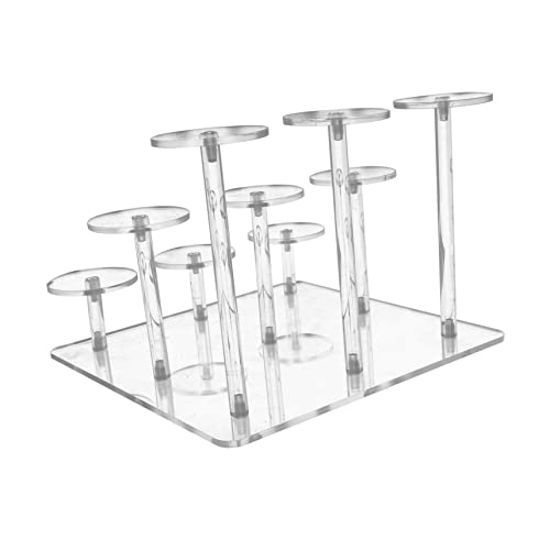 BESTYASH Acryl Make up Organizer Rack 9 Fächer Kosmetik Aufbewahrungsregal Für Schreibtisch Drehbarer Kosmetikständer Für Lippenstift Und Make up Utensilien Transparentes Design Für von BESTYASH