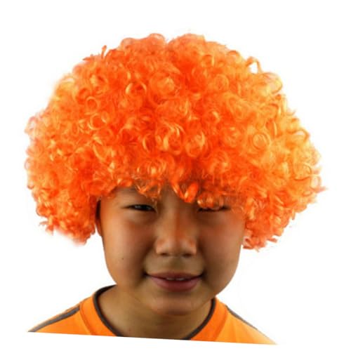 BESTYASH Afro Perücke Orange Damen Lockige Frisur Für Halloween Karneval Hitzebeständige Cosplay-welle Für Erwachsene Für Feste Und Partys von BESTYASH
