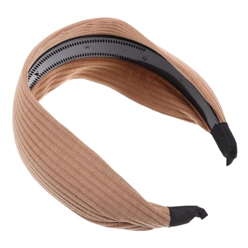 BESTYASH Anti-Rutsch-Haarband Stoff klobig funkelnd Damen elastisch breit Haarschmuck für Mädchen Weiblicher Kopfschmuck weibliche Haarreifen zarte Haarreifen Gestrick Khaki von BESTYASH
