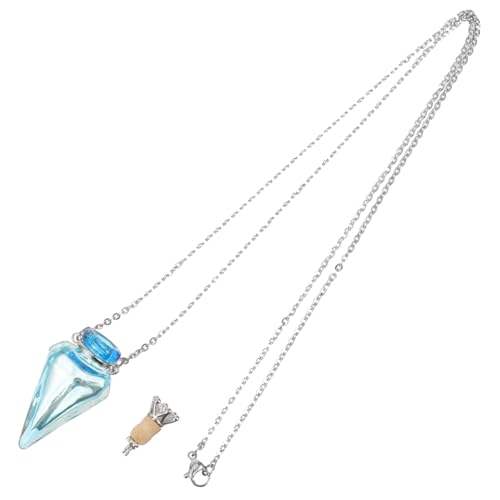 BESTYASH Aromatherapie Diffuser Halskette Ätherische Öle Anhänger Glas Parfüm Flakon Schmuck Leicht Blauer Farbverlauf Schmuckstück Für Damen Und Alltag von BESTYASH
