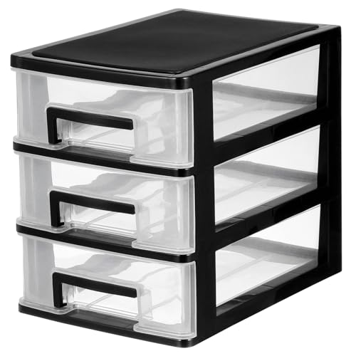 BESTYASH Aufbewahrungsbox Mit Schreibtisch-organizer Aus Kunststoff Transparent Und Schwarz Kosmetik-halter Für Kleinteile Make-up-aufbewahrungssystem von BESTYASH