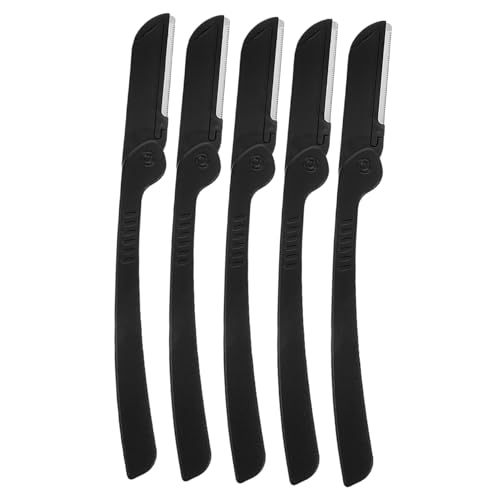 BESTYASH Augenbrauenschaber Herren Bartglätter Dermaplane Rasierer Werkzeug Zum Formen Des Bartes Augenbrauenclip Gesichtsrasierer Frau Rasierer Bartklinge Black Rostfreier Stahl von BESTYASH