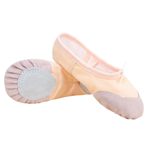 BESTYASH Ballettschuhe mit Weicher Sohle rutschfest Elastische Bänder für Leicht und Atmungsaktiv für Mädchen Hautfarben von BESTYASH