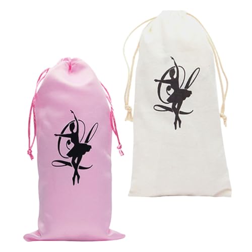 BESTYASH Ballettschuhtasche für Damen und Mädchen Leichter Kordelzugbeutel aus Satin und Canvas Formschützende Aufbewahrungstasche für Reise und Training Weiche Sohlen Strapazierfähig und von BESTYASH