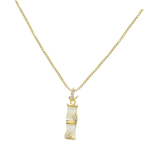 BESTYASH Halskette Mit Bambusgelenk Modische Damenhalskette Aus Metall Leichter Anhänger Für Freizeit Und Alltag Lustiges Schmuckstück Für Frauen Stilvolles Accessoire von BESTYASH