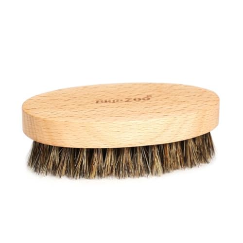 BESTYASH Bartbürste haar kur haar pflege bartpflege Bartdichte Bartglanz Bartwachstum beard care haarstick schnurbart Schnurrbart Männer stehen vor sauberer Bürste Rasierpinsel Bambus von BESTYASH