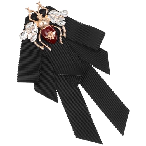 BESTYASH Biene-Bogen-Brosche Schwarze Schleife Knotenband-Brosche Anstecknadel Mit Biene Strass-Bekleidungszubehör Mit Kristall-Fliege- Für Damen Party Kleidung Dekoration Taschen von BESTYASH
