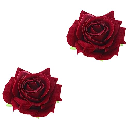 BESTYASH Blaue Rosen Haarschmuck 2 Stück 2 1 Haarspange Französisches Haarwerkzeug Brosche Mit Rosenblüte Dedo Gefälschte Blumen Große Rosafarbene Haarspange Haarspangen in U-form Haargummis Für Damen von BESTYASH