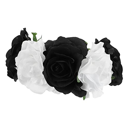 BESTYASH Blumenhaarband Für Frauen Elastisches Stirnband Mit Rosen Für Halloween Und Weihnachten Haaraccessoires Für Hochzeiten Partys Und Cosplay-events von BESTYASH