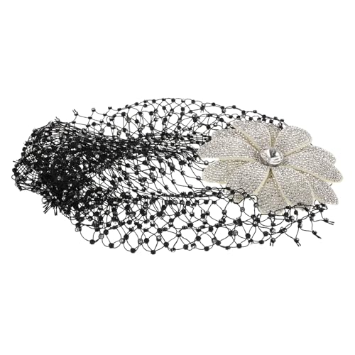 BESTYASH Blumenhaarschmuck Mit Strass-kopfbedeckung Für Damen Funkelndes Netz-haarnetz Stilvolle Haar-accessoires Blumen-kopfbedeckung Für Nachtclubs Und Festliche Anlässe von BESTYASH