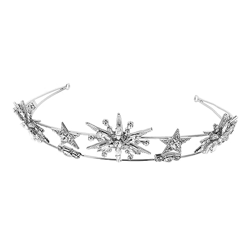 BESTYASH Braut Stern Krone Hochzeit Haarschmuck Damen Eleganter Strass Kopfschmuck Langlebig und Formstabil Stilvolle Brautaccessoire von BESTYASH