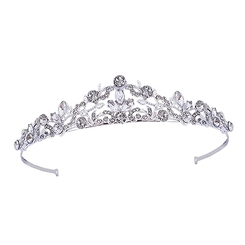 BESTYASH Braut Tiara Stirnband mit Funkelnden Strasssteinen Langlebiges Hochzeits Haaraccessoire für Braut Party und Festliche Anlässe Silbernes Design für Mädchen und Damen von BESTYASH
