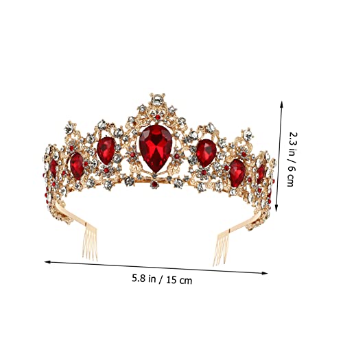 BESTYASH Braut Tiara mit Strasssteinen und Kristallen Goldfarbene Prinzessinnen Krone mit Kamm Vintage Hochzeitskopfschmuck für Damen Festlicher Haarschmuck für Hochzeit Geburtstag von BESTYASH
