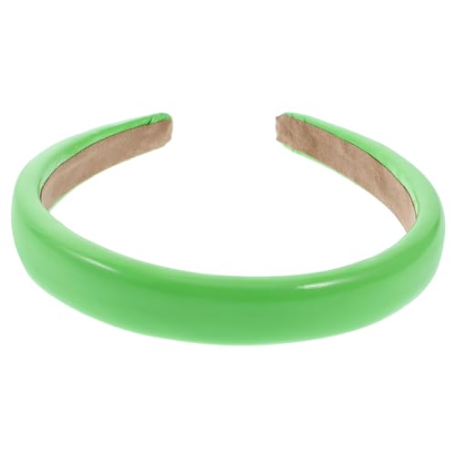 BESTYASH Breites Rutschfestes Haarband aus PU Leder für Damen Einfarbiges Modisches Stirnband Grün für Partys Cosplay BESTYASH Breites Rutschfestes Haarband aus PU Leder für Damen Einfarbiges Modisches Stirnband Grün für Partys Cosplay von BESTYASH