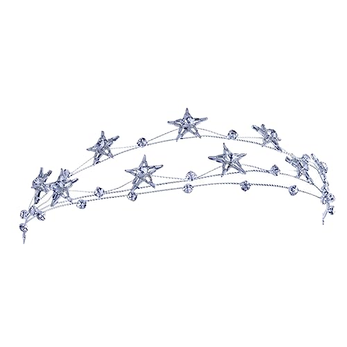BESTYASH Bridal Tiara Haarschmuck für Hochzeiten Kopfband mit Fünfzackigem Stern Brautaccessoire für Verschiedene Haararten von BESTYASH