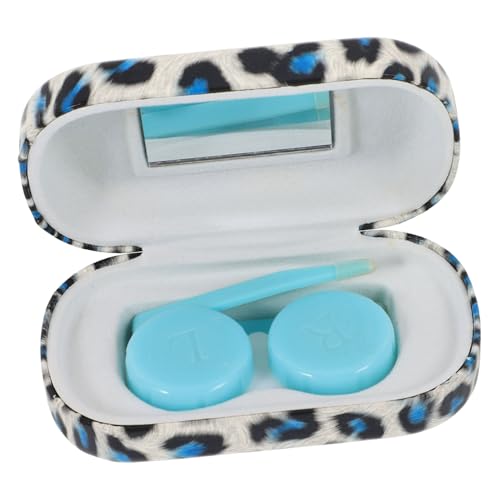 BESTYASH Brillenetui mit Leopardenmuster Augenlinsen-Organizer Linsenspeicherbehälter Linsenhalter Hartes Brillenfall Objektivspeicher Hartschalenetui für Brillen Plastik von BESTYASH