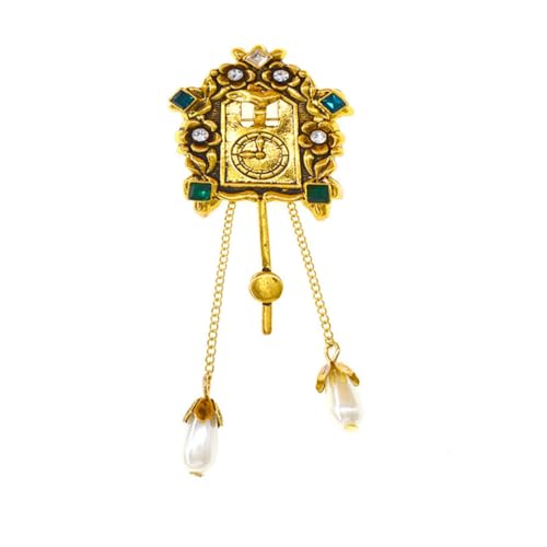 BESTYASH Vintage Brust Pin Mode Frauen Brosche Uhr Quaste Design Handwerk Shirt Pin von BESTYASH