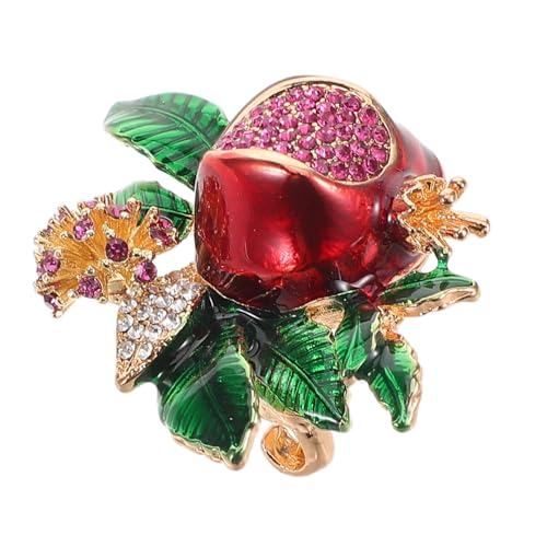 BESTYASH Brosche in Granatapfelform Mit Strasssteinen, Emaille, Obst-anstecknadel, Blumenbrosche Zum Basteln, Hochzeitskleid, Diy-projekt von BESTYASH